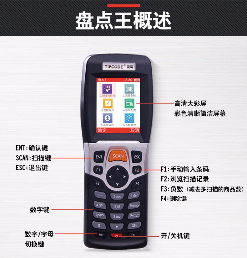 盤點王 頂碼TP30數(shù)據(jù)采集器